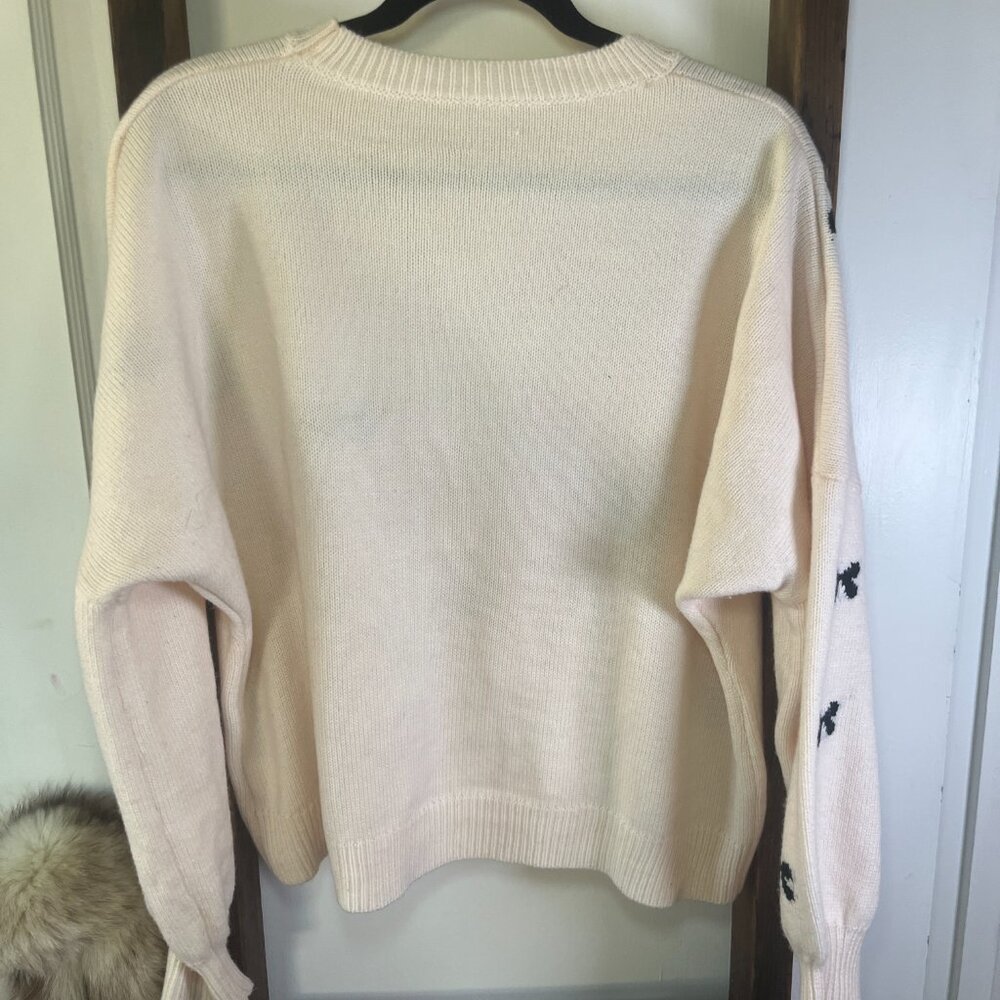 Cream Knitted Sweater with Black Bow Details - Size XL - Picture 4 of 4